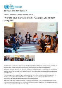 thumbnail of iseek_’Work to save multilateralism’ PGA urges young staff, delegates _ iseek-external.un.org